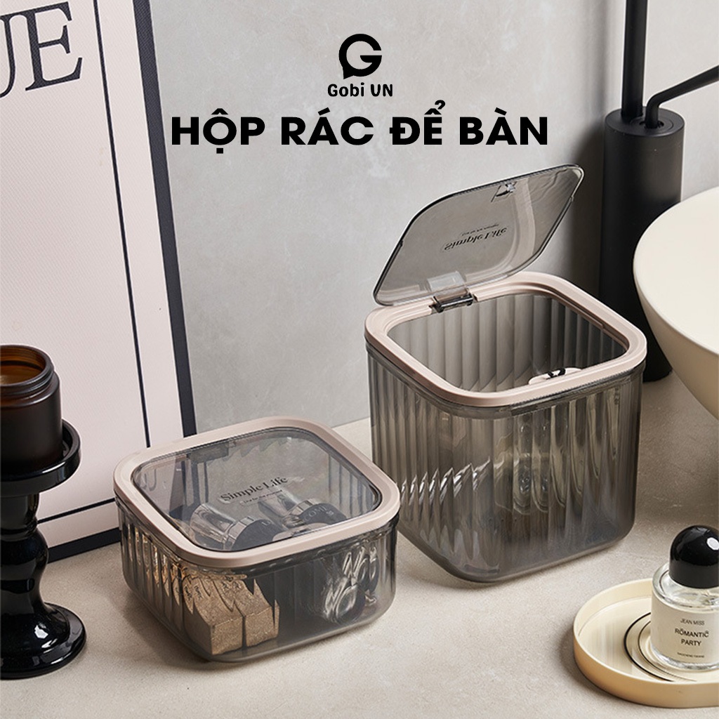 Thùng rác mini để bàn văn phòng, thùng đựng rác kiểu dáng hiện đại sang trọng gobi