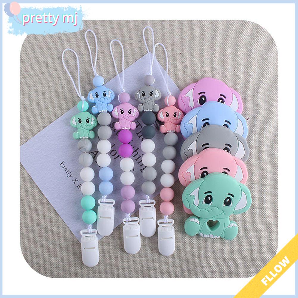 Khá MJ động vật dùng cho thực phẩm quà tặng cho trẻ em voi dùng cho thực phẩm Ti giả silicon chuỗi Silicone teethers Hạt Đồ chơi mọc răng