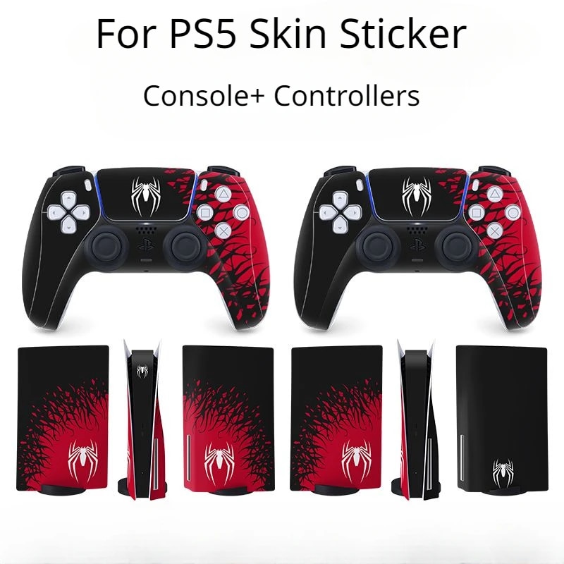 【Free-delivery】 Limited Version Spiderman For Ps5 Disk/digital Version Skin Sticker Decal For 5 Console And 2 Controllers