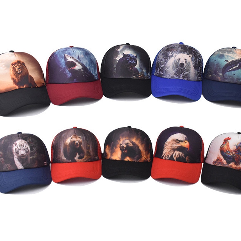 VOGUE newfull-color printed animal mesh hat baseball cap for men and women animal duckbill hat