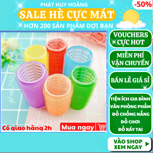 Lô 6 dụng cụ uốn tóc cuốn tóc tự dính không xài điện xài nhiệt giá rẻ, hiệu quả ✓ uốn tóc mái ✓ uốn tóc không nhiệt ✓ uốn tóc gợn sóng ✓ uốn tóc xoăn ✓ uốn tóc mini ✓ Phát Huy Hoàng
