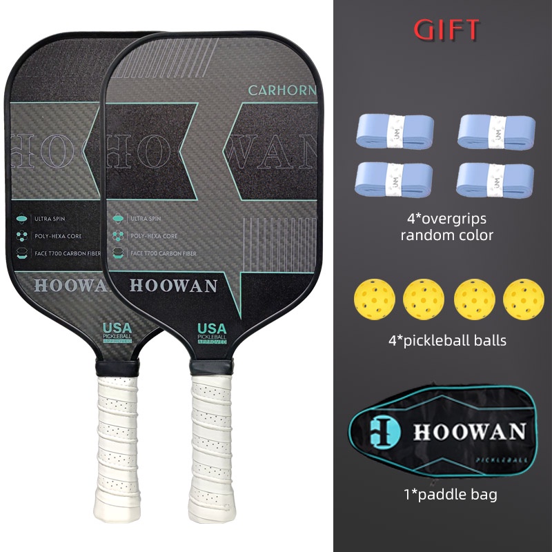 Hoowan carhorn vợt pickleball usapa T700 sợi carbon 3K 16mm pickleball vợt với Túi