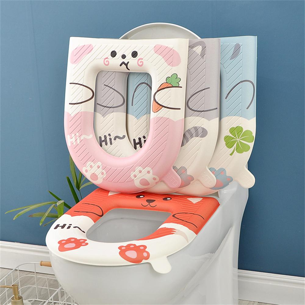 Cartoon Portable Toilet Mat For All Seasons EVA Waterproof Toilet Seat Cute Printed Paste Toilet Mat
