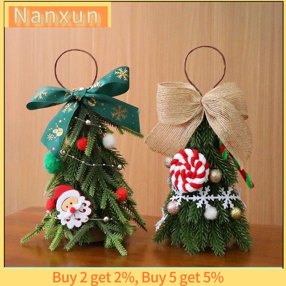 NWSJ mini Cây Giáng Sinh Thiết lập cảnh Ông già Noel dây chuyền cây thông Noel Sáng tạo PE Đồ trang trí bàn làm việc Trang trí nhà cửa