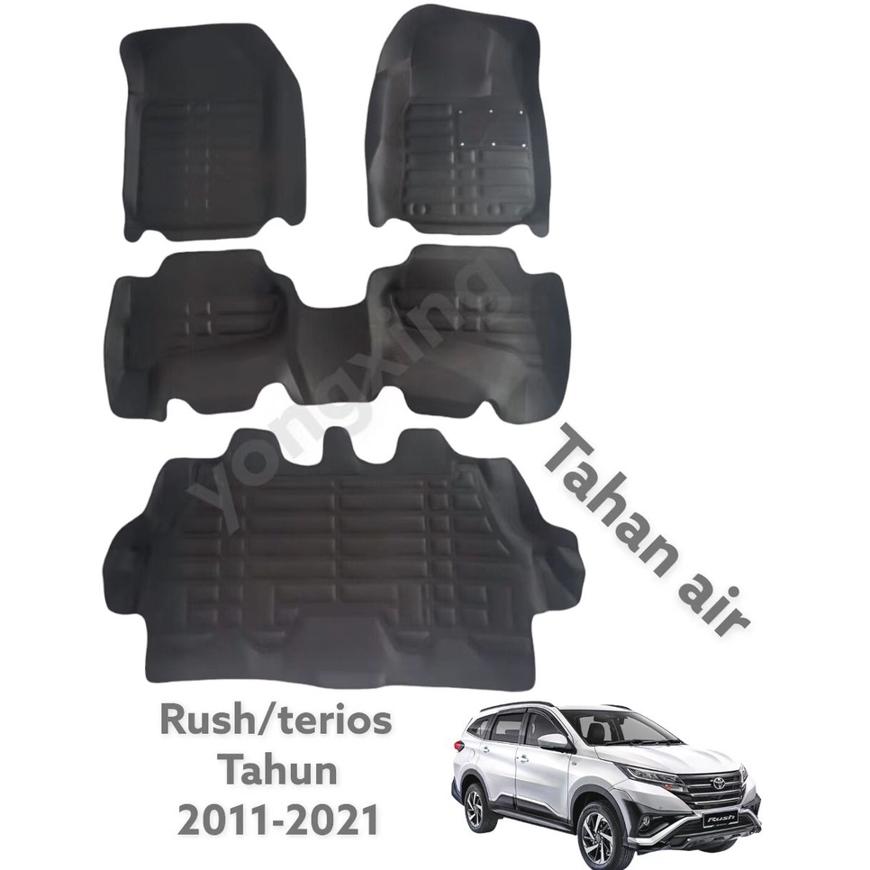 Karpet Mobil 5D Premium Toyota 14-22 Rush/Daihatsu Terios Tahan air Semua perlindungan bulat mudah untuk bersih Mobil karpetl Brand yongxing Harga 745,000 rupiah*Gratis Ongkir