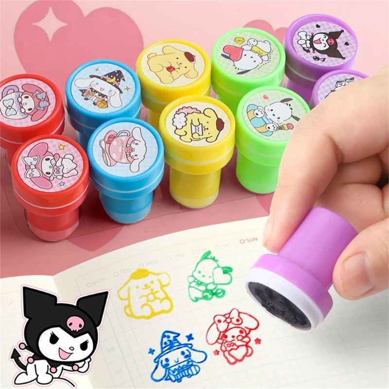 10 Cái / bộ Sanrio Kuromi Tem Hoạt Hình My Melody Cinnamoroll Nhân Vật Hành Động Họa Tiết Nhiều Màu Sắc Đồ Chơi Quà Tặng Sinh Nhật