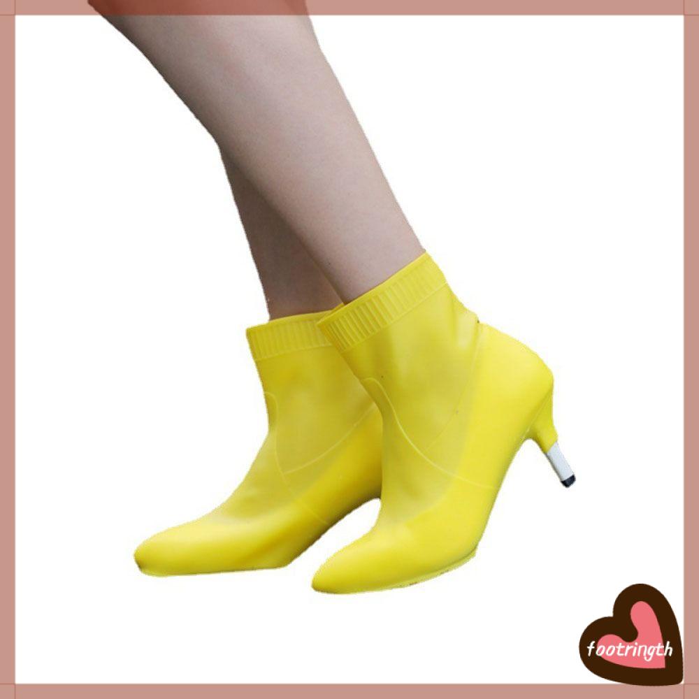 FOOTRINGTH 1Pair One Size High Heels Cover Solid Color Yellow Protector