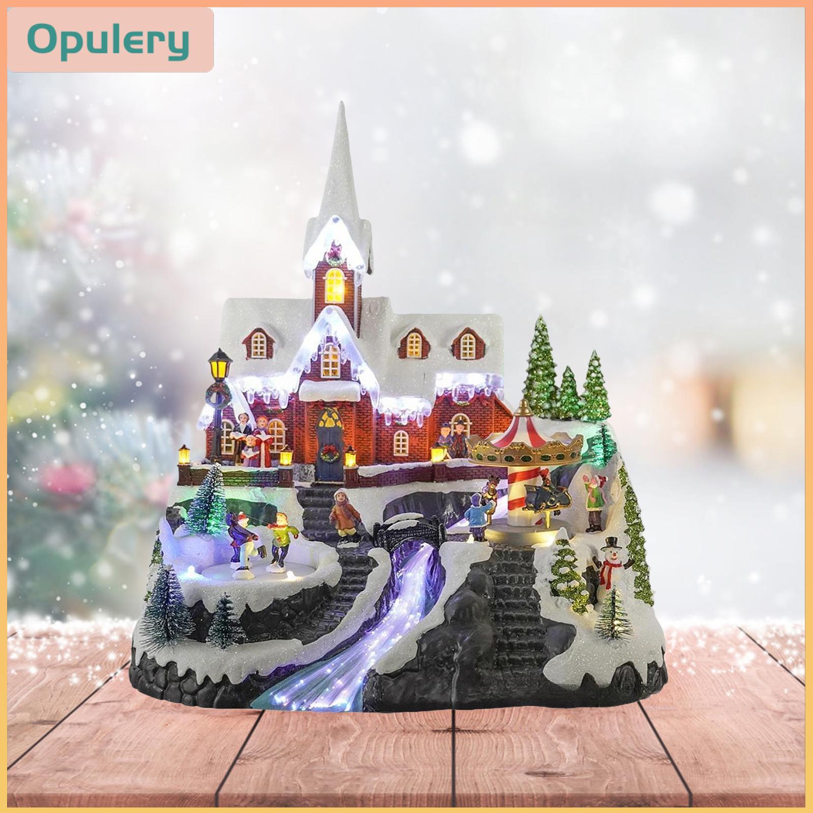 Baosity Christmas Figurine Village House Statue Gift Collection Crafts Home Decor for Office Living Room Table Centerpieces ราคา 3,225 บาท*ส่งฟรี