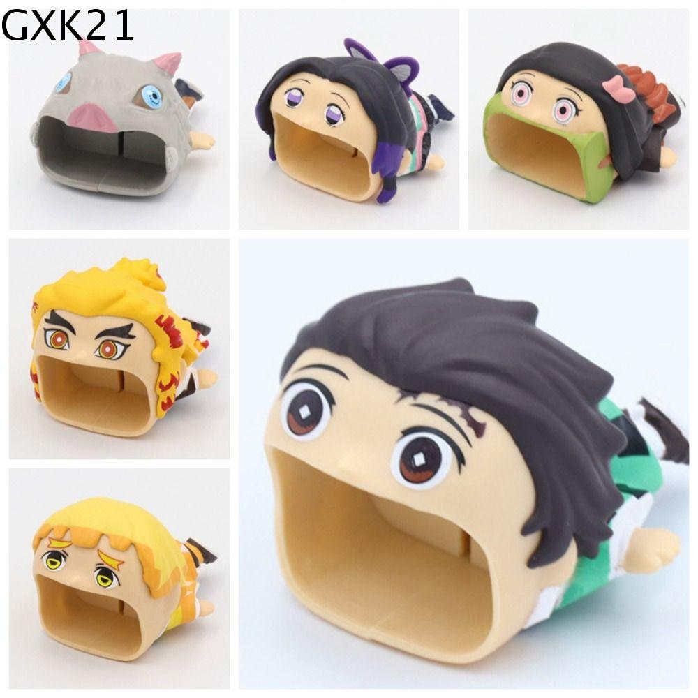 GXK21 Anime Miếng bảo vệ sạc Anime Kamado tanjirou Kimetsu no Yaiba Bảo vệ cáp Anime Dễ thương Diệt quỷ Bảo vệ cáp sạc Dành cho đầu sạc 20W
