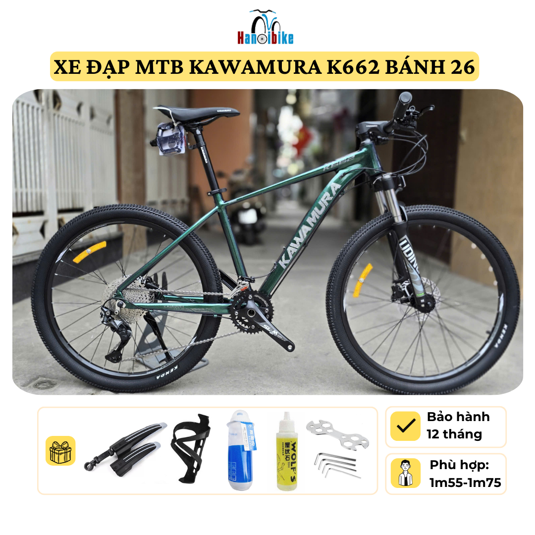 Xe đạp thể thao léo núi MTB Kawamura K662 bánh 26 inch