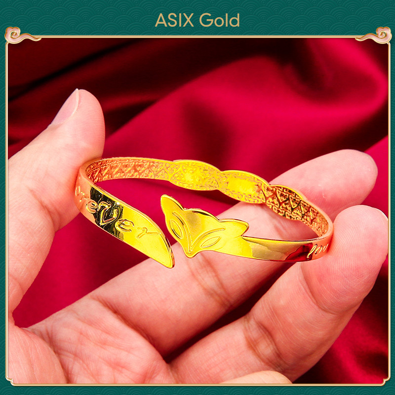 ASIX GOLD Vòng đeo tay vàng 24K cho nữ Vòng đeo tay cáo dễ thương cao cấp thời trang Quà tặng trang sức cưới Một món quà cho một người bạn