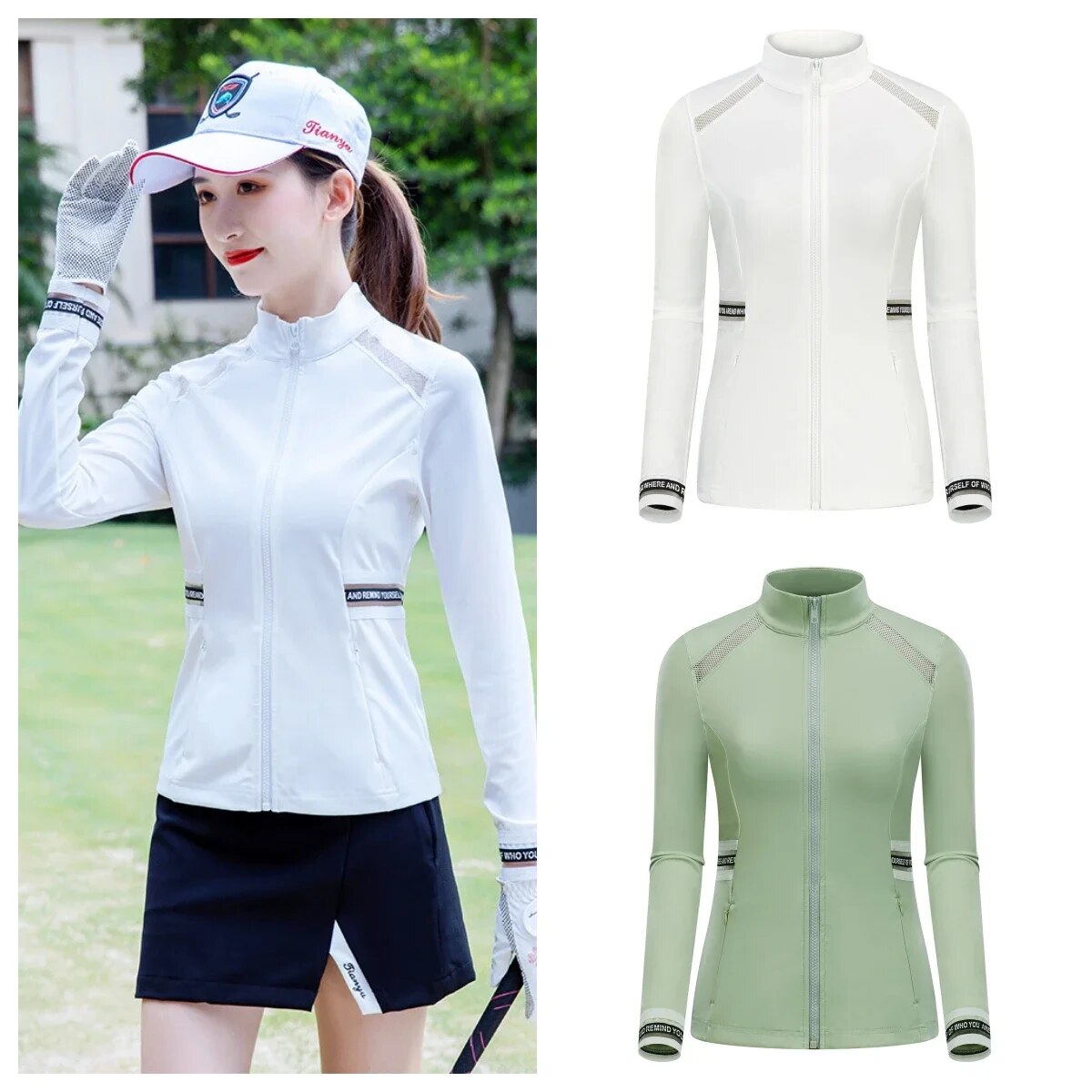 Autumn Ladies Jackets Clothing Sunscreen High Collar Golf Wear for Women Long Sleeved Coat Elastic Outdoor Tennis Sports Top ราคา 1,315 บาท*ส่งฟรี