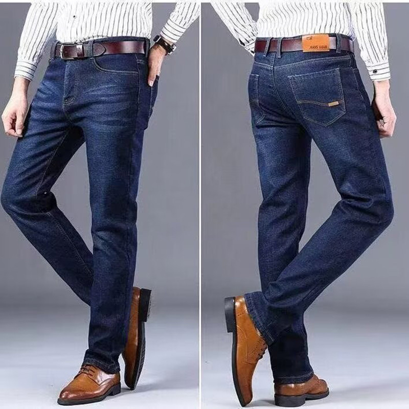 Quần Jean Nam Quần ống đứng dáng rộng Ống co giãn của nam