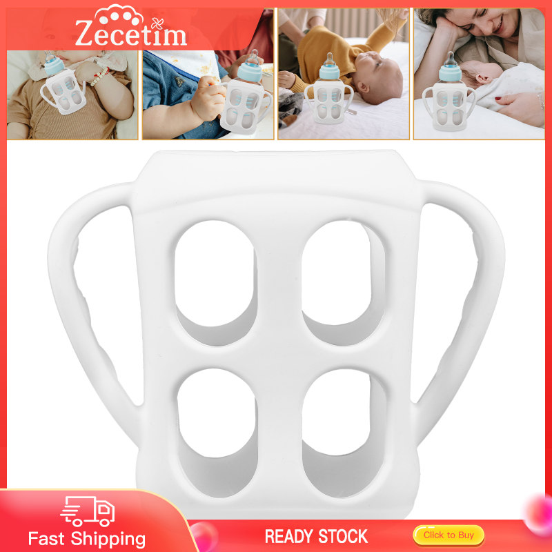 Zecetim cầm bình sữa Bình sữa bằng silicone Giá đỡ bình sữa cầm