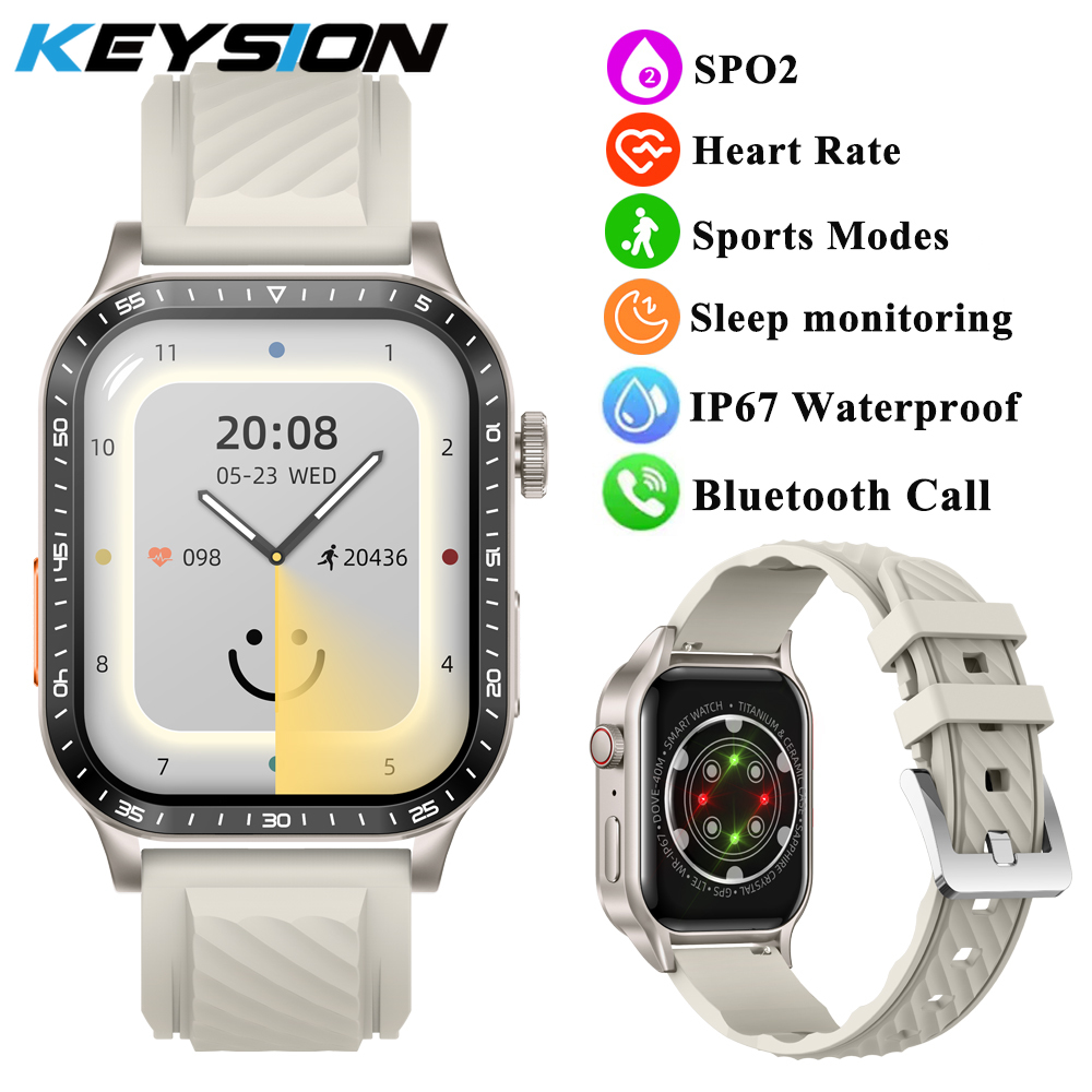 2.04"Large Screen Outdoor Smart Watch Heart Rate Blood Oxygen Waterproof Square Sports Bluetooth Call Smartwatch for IOS Android ราคา 599 บาท*ส่งฟรี