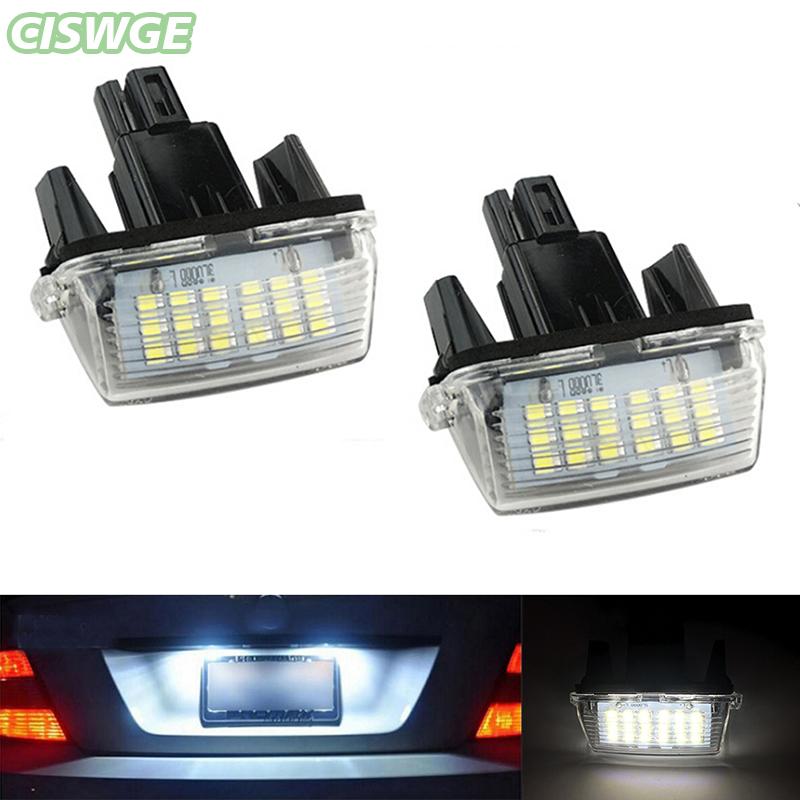 CISWGE Umedf ไฟส่องป้ายทะเบียน LED สีขาว2ชิ้น,สำหรับ Toyota Camry Yaris Vios Avensis ราคา 112 บาท*ส่งฟรี