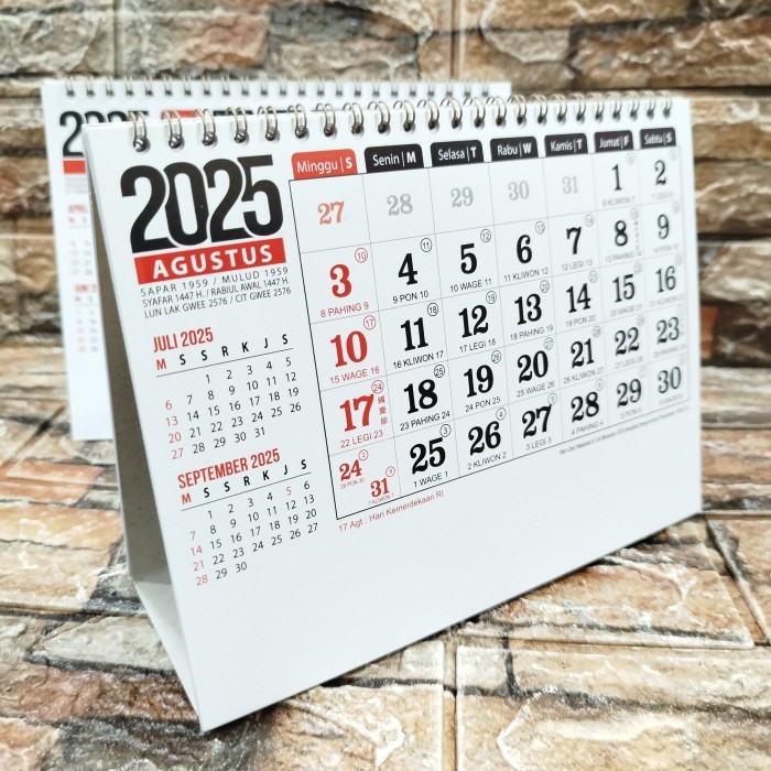 Kalender Meja Angka Besar Tahun 2025 (MJ) - model tinggi - model tinggi