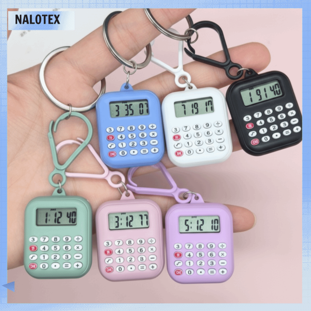 NALOTEX Đa chức năng Máy tính mini Di động Hiển thị 8 chữ số Máy tính bỏ túi móc khóa Kiểu dáng  dây chuyền Nhẹ Máy tính học sinh Văn phòng phẩm cho sinh viên