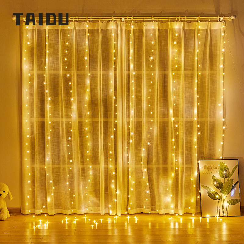 [Taidu led copper wire lamp home decoration light curtain 6x3mm USB remote Lantern copper wire curtain light,TAIDU led copper wire curtain light 6x3m 600 light lantern remote control usb copper wire curtain light,]