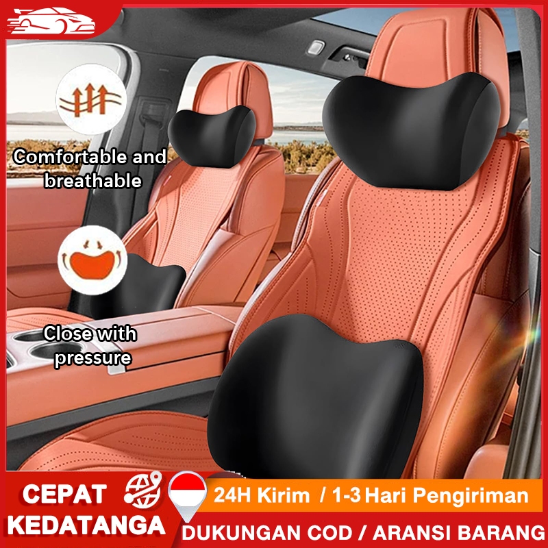 Bantal Mobil Mewah Sandaran Leher Punggung Big Memory Foam Kulit Premium Bantal Berkualitas Harga 45,900 rupiah*Gratis Ongkir
