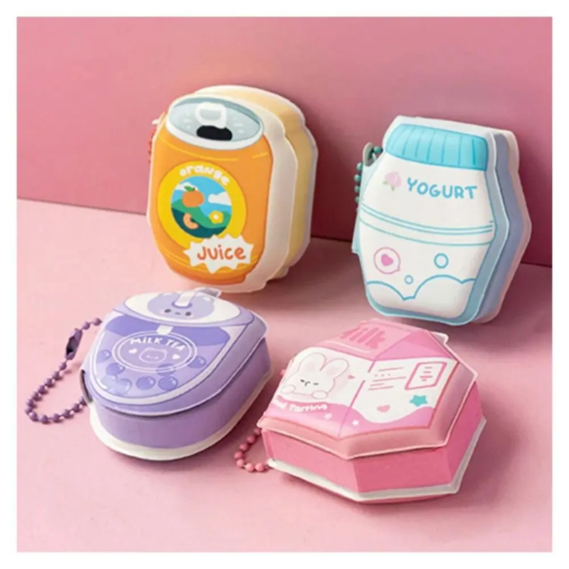 【Lete hot】 1pc Cartoon Mini Planner Notebook Cute Kawaii Key Chain Sticky Note Portable Diary Notepad