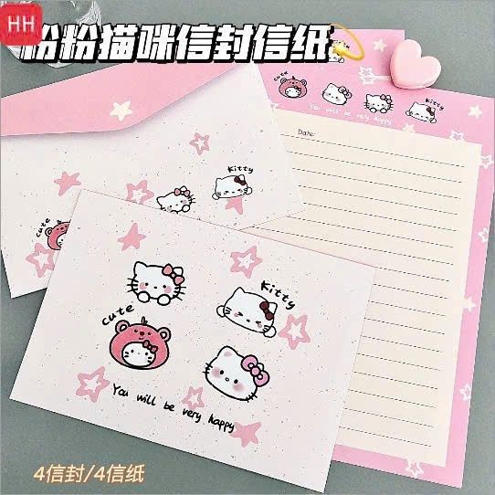 Thiệp giấy hoạt hình cute kèm phong thư dùng viết lời chúc thư tay Thiệp xinh xỉu viết thư là auto đáng yêu luôn