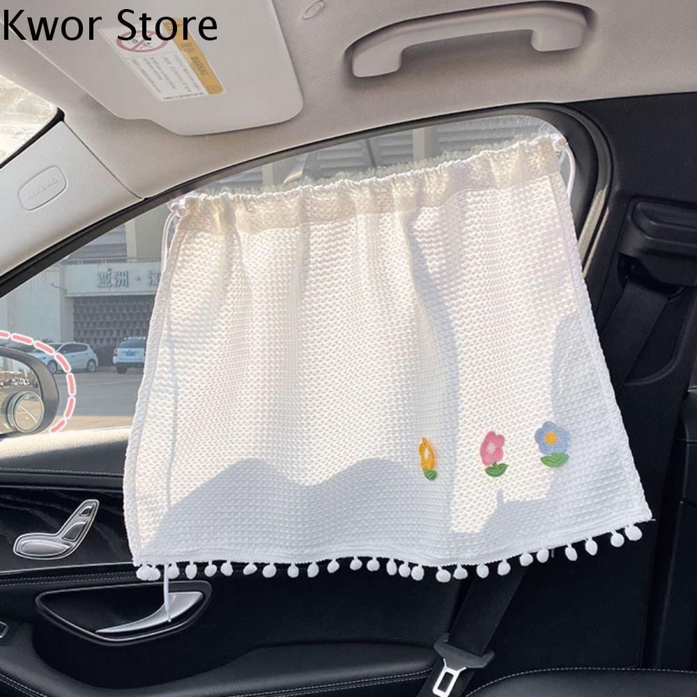 DETFRG Phổ thông Rèm che nắng ô tô Chống tia UV Rèm xe hơi Rèm che sáng hình hoa cho xe ô tô Phụ kiện ô tô che nắng Vải bánh quế Rèm trượt hình gấu xe hơi Cửa sổ xe hơi
