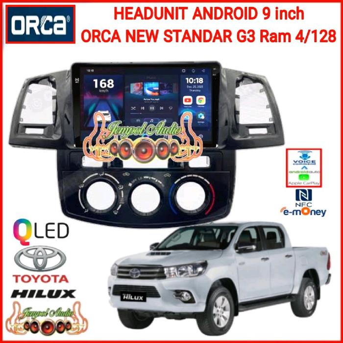HEAD UNIT ORCA NEW STANDARD 9 INCH TOYOTA HILUX 2008-2014 CAR PLAY-desshop99 Harga  3,975,000 Ringgit*Penghantaran Percuma