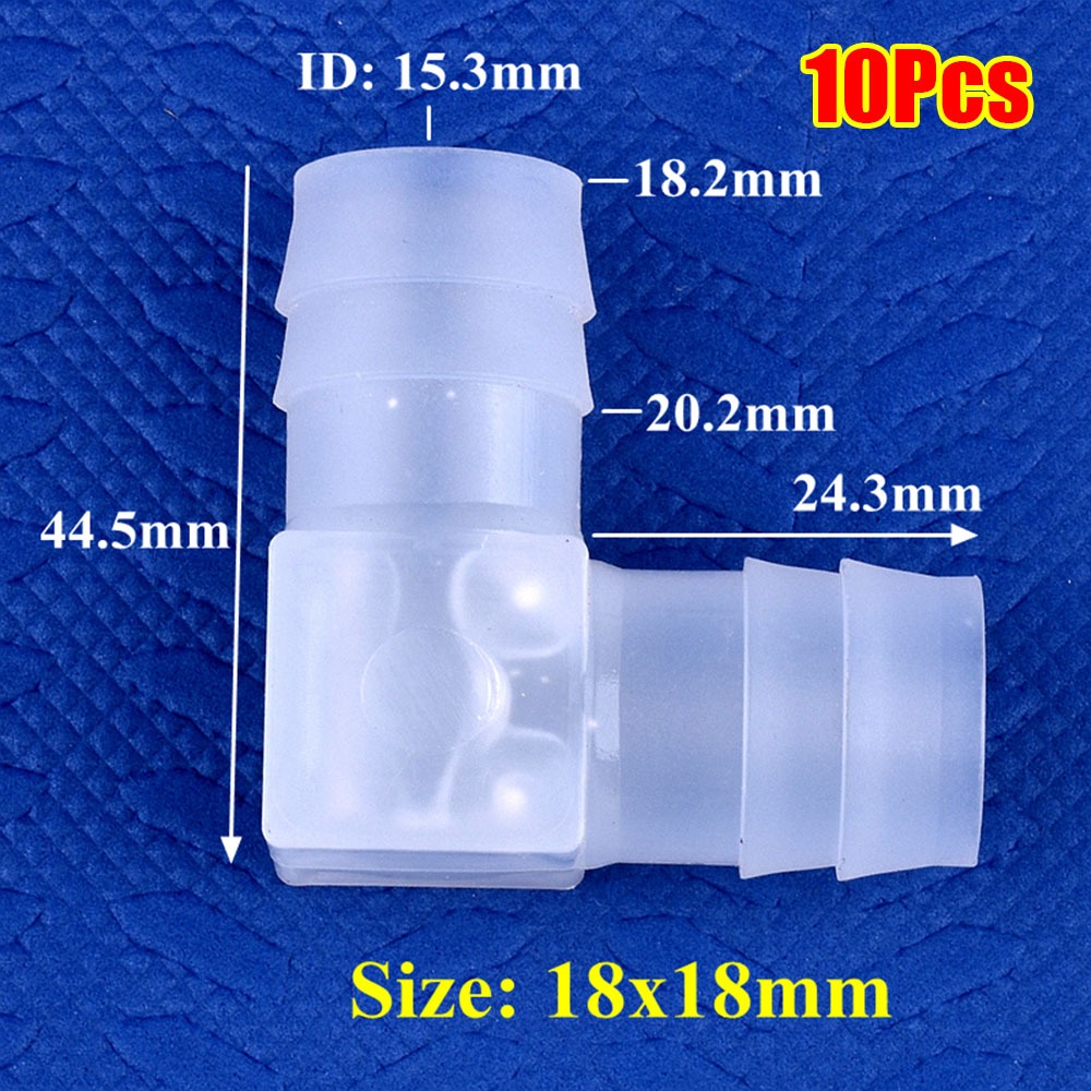 HUISHU 10Pcs Nhựa PP Đầu nối khuỷu tay Trong suốt 90 độ Khớp nối ống chùa  4-20mm Phụ kiện bể cá Máy sục khí bơm không khí - 5
