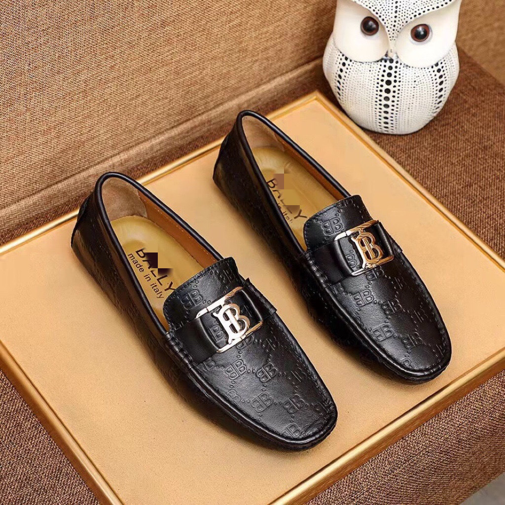 BALLY รองเท้าหนังแท้สำหรับผู้ชายหนังวัวชั้นแรกสวมเท้ารองเท้าหนังขับรถลำลองรองเท้าระบายอากาศ ราคา 8,432 บาท*ส่งฟรี
