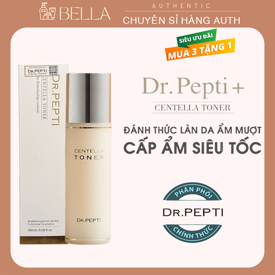 Nước hoa hồng dr.pepti centella toner 180ml hàn quốc dưỡng da căng bóng