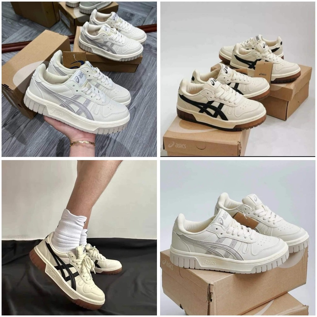 T Giày Thể Thao Asics Court MZ Cream Black GumGiày Asics đế xám và nâuGiày sneaker thể thao nam nữ c
