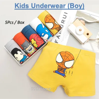 [SG Seller] 5PCs Kids Underwear / Boys Brief / Children Boxer Shorts / Cartoon Marvel Underpants