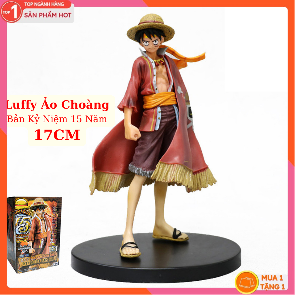 Mô hình luffy ảo choảng bản kỷ niệm 15th 17cm mô hình one piece cao cấp, figure mô hình anmie one piece luffy vua hải tặc