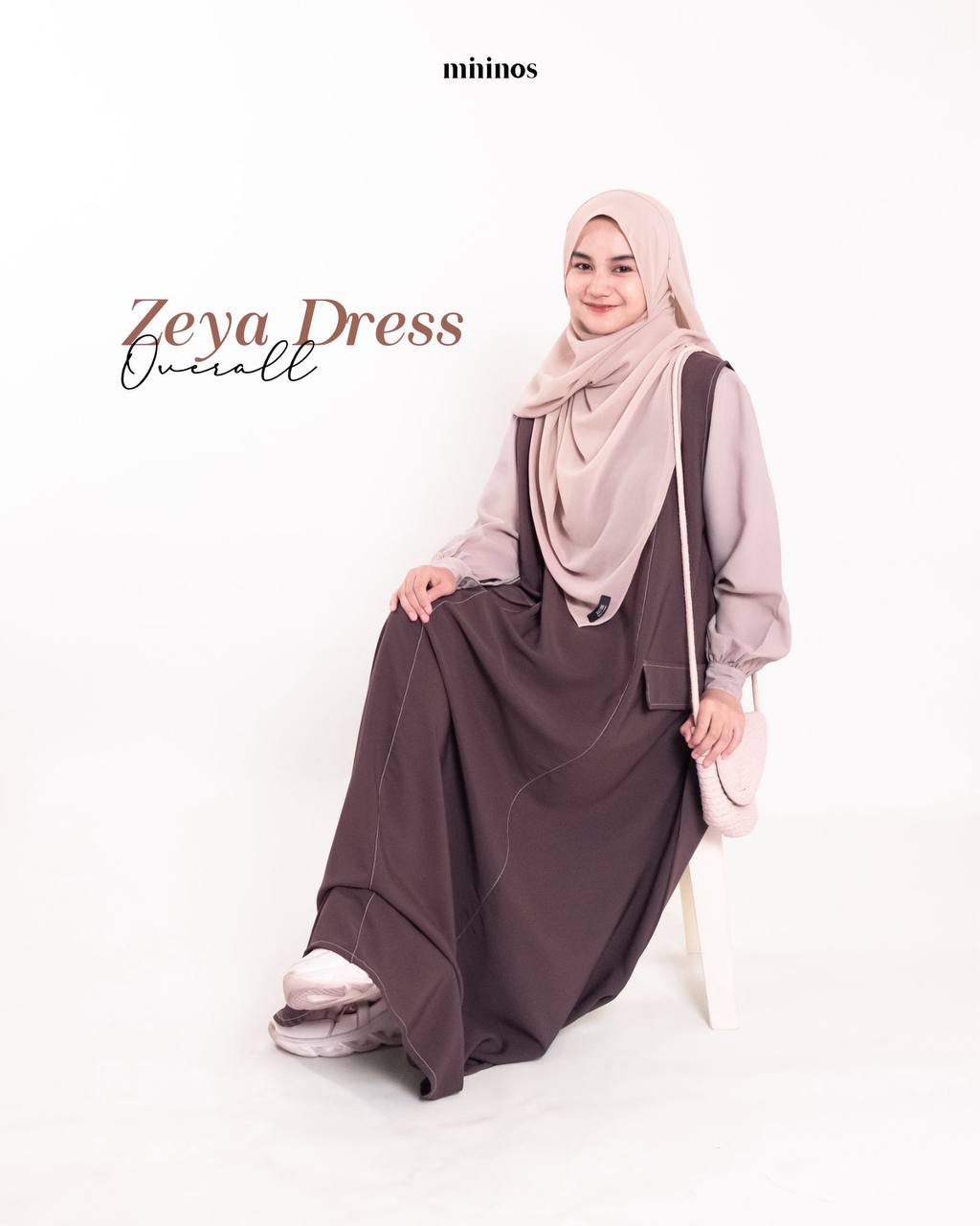 Mininos Zeya Dress Overalls | Latest 2in1 Gamis Suit for Muslim Teenage Women Harga 188,100 rupiah*Gratis Ongkir