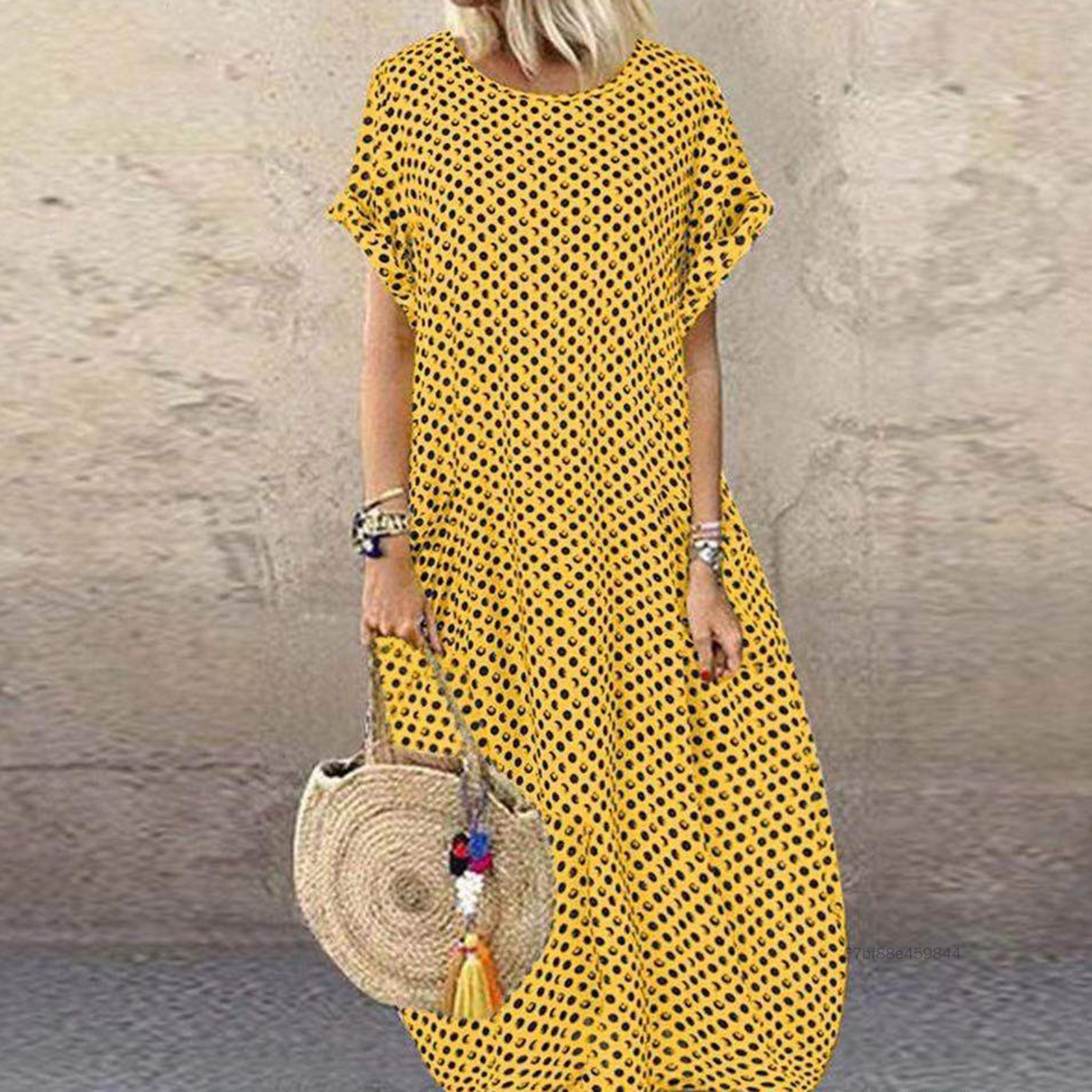 Women Casual Summer Dress Skin-friendly Dress Pullover Flowy Dress S-5XL Size for Girl Woman 5LA-ljj-VN