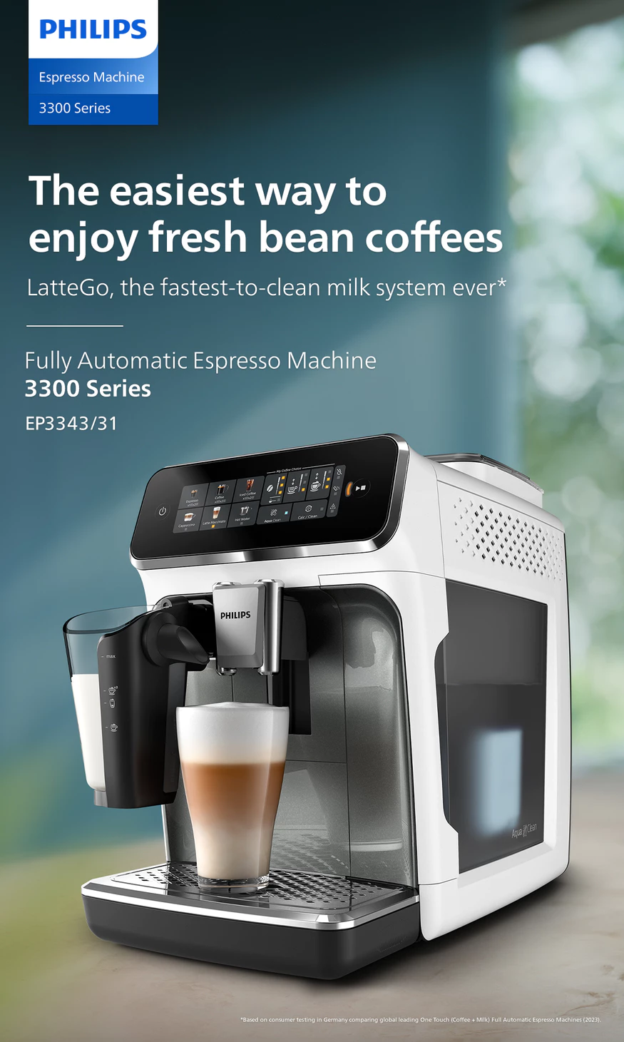Philips EP3343/31 Fully Automatic Espresso Machine Series 3300 description image