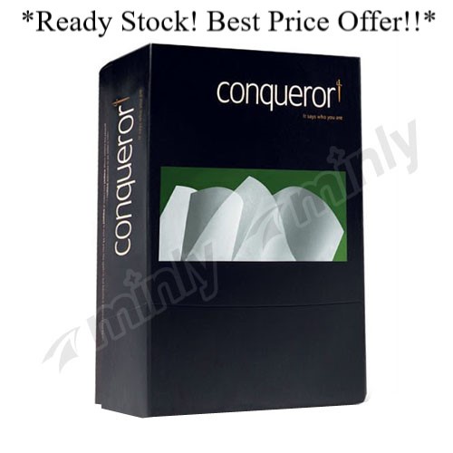 [Ready Stock] Conqueror Paper 100gsm Laid A4 All colors (500pcs/ream)