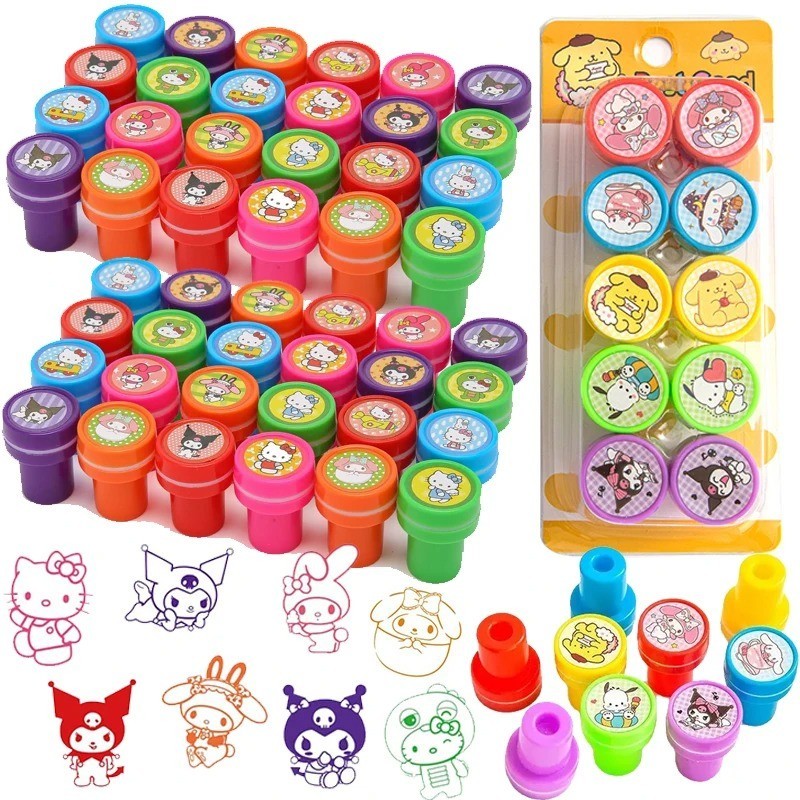 Sanrio Kuromi Hello Kitty Hoạt Hình Con Dấu Sinh Nhật Trẻ Em Quà Tặng Stitch Họa Tiết Hoạt Hình Con Dấu Bé Trai Quà Tặng Giáng Sinh