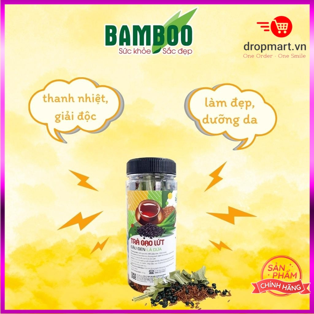 Combo 3 trà gạo lứt đậu đen lá dứa 350g - bamboo