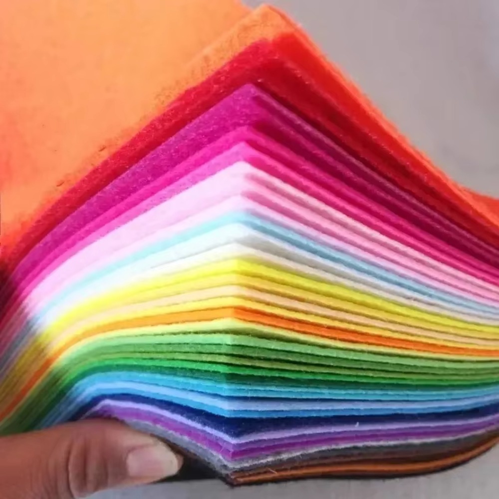 NEXASHOP 40Pcs Colorful Felt Fabric Sheet Squares 1mm Thick work Felt Fabric High Quality Handicraft Patchwork Cloth Sewing DIY Craft