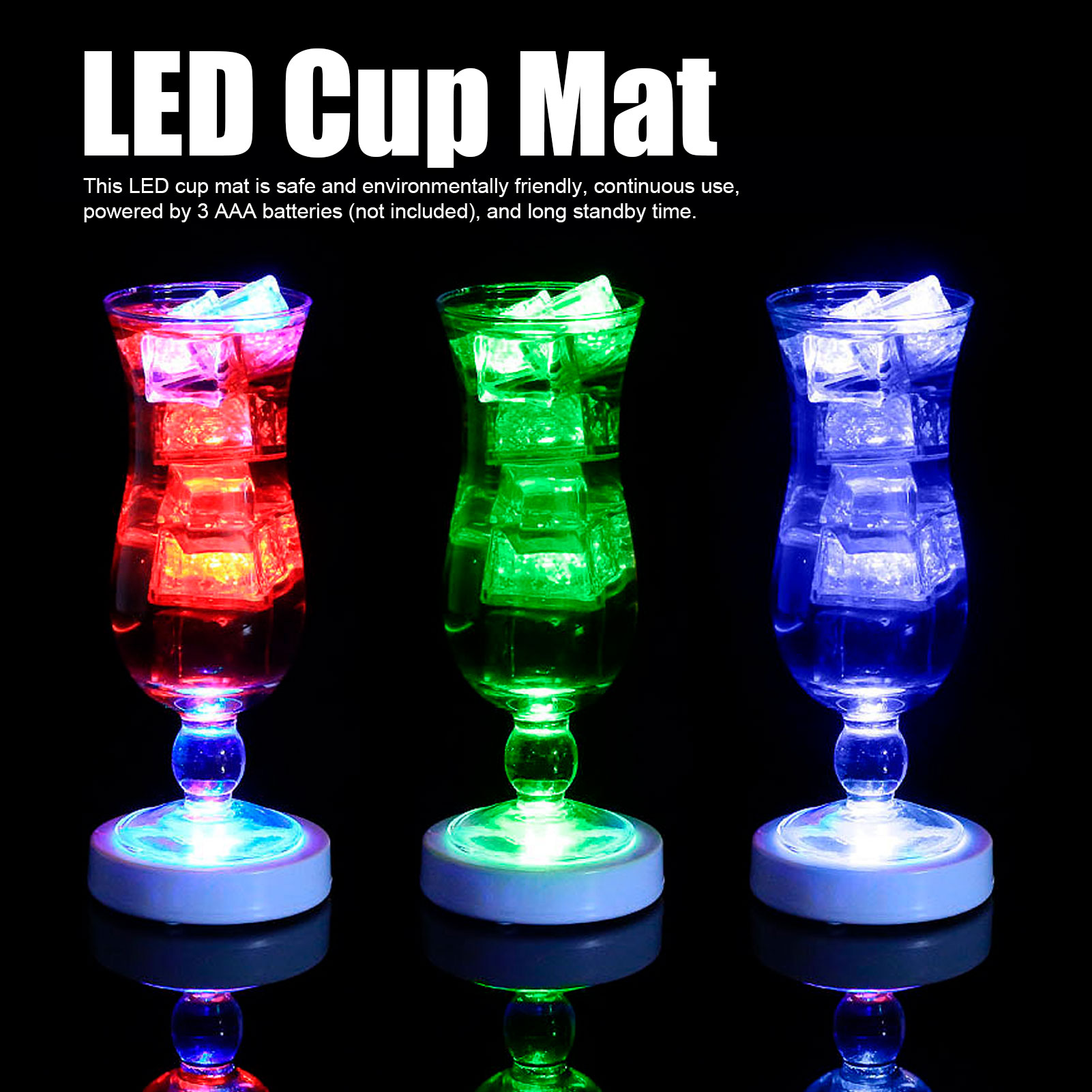 Tocincn cảm ứng cóc đèn LED Mat LED Coaster nhấp nháy hình tròn ánh sáng lên ly bia chai nước cup phát sáng Mat Nhà Bên thanh cung cấp