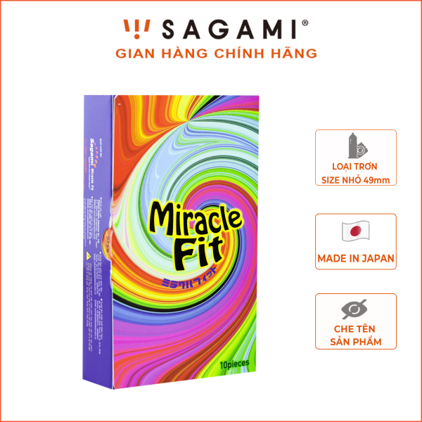 Bao cao su nam Sagami Miracle Fit (hộp 10 chiếc) - bao cao su nam cỡ nhỏ 49mm,bao cao su gia đình loại tốt