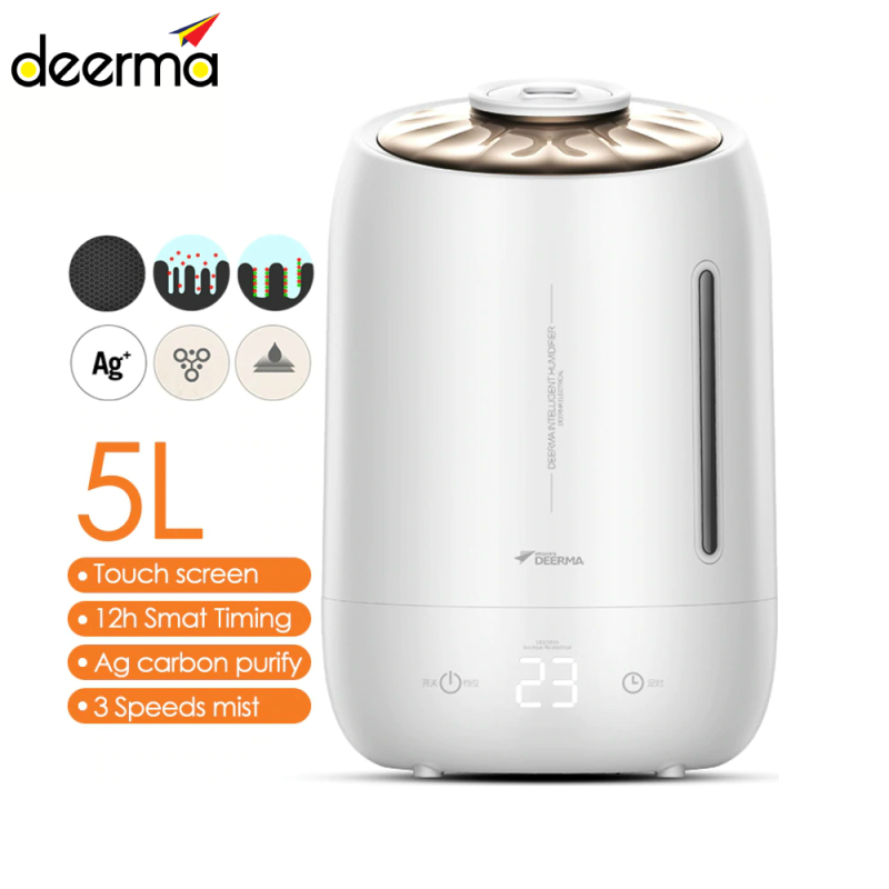 DEERMA F600/Household Humidifier Air Purifying Mist Maker/ULTRASONIC AIR HUMIDIFIER/5L LARGE CAPACITY/Touch Panel/AROMA DIFFUSER/ Singapore