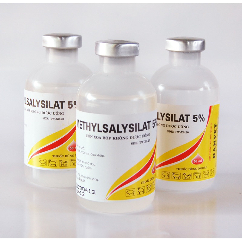 Cồn xoa bóp không được uống Methylsalysilat 5% (lọ 50ml)