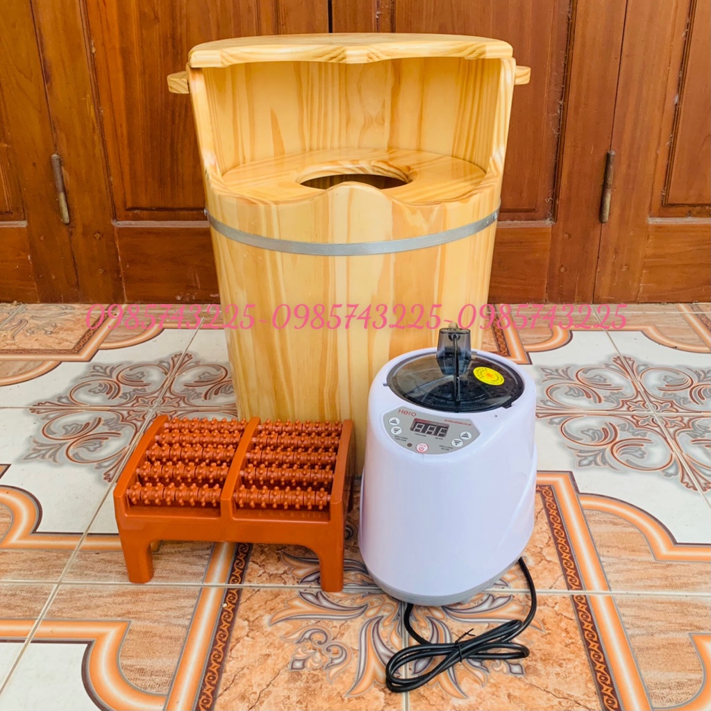 Thùng xông chân dưỡng sinh, thùng xông chân kết hợp xông phụ khoa kèm bàn lăn cao cấp
