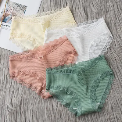 High Quality Women Lace Underwear Cotton Panties Lady Briefs YXC