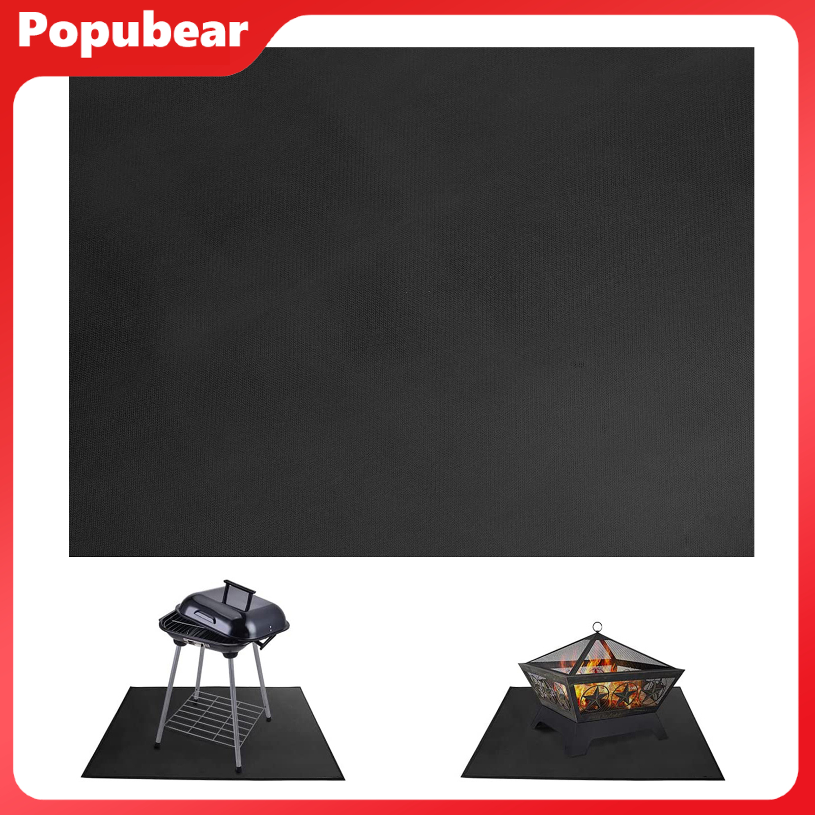 122/152/182x100CM BBQ Grill Fireproof Mat Heat Resistant Flame Retardant Anti-slip Deck Patio Outdoor Grass Lawn Floor Protection Rug Fireplace Hearth Pad ราคา 1,047 บาท*ส่งฟรี