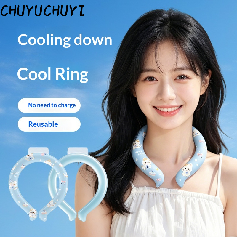 Cute Kitten Neck Cooler with -8°C Cooling Effect, Reusable Ice Collar for Summer Relief, Portable and No Charging Needed ราคา 78 บาท*ส่งฟรี