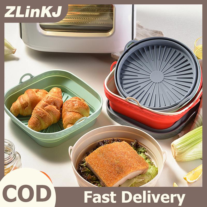 ZLinKJ Nồi chiên không khí Silicone giỏ nồi vuông có thể gập lại Airfryer Lò nướng khay khuôn lót tái sử dụng dầu-miễn phí nhà Bếp Nấu Ăn phụ kiện
